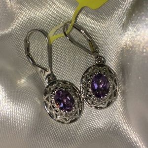 Amethyst earrings in sterling silver